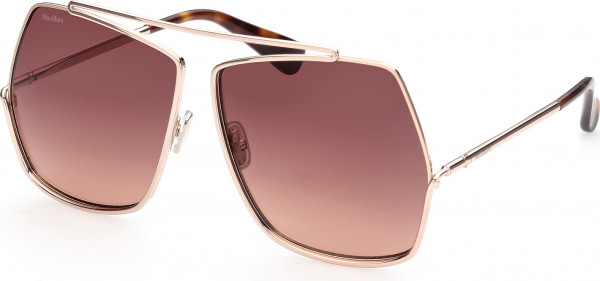 Max Mara MM0006 Sunglasses, 28F - Shiny Rose Gold / Shiny Rose Gold