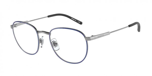 Arnette AN6128 SLING Eyeglasses, 741 SLING GUNMETAL/BLUE RIM (GREY)