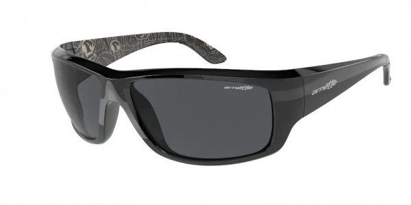 Arnette AN4166 CHEAT SHEET Sunglasses, 211387 CHEAT SHEET SHINY BLACK DARK G (BLACK)