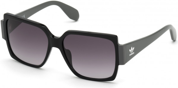 adidas Originals OR0005 Sunglasses, 01B - Shiny Black  / Gradient Smoke Lenses