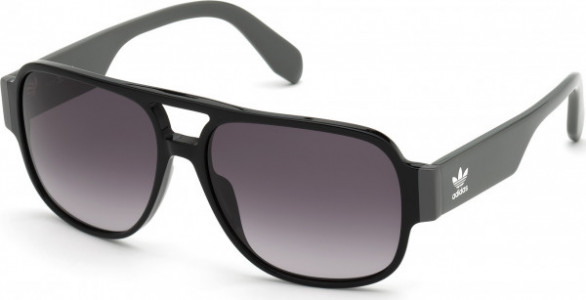 adidas Originals OR0006 Sunglasses, 01B - Shiny Black / Matte Grey