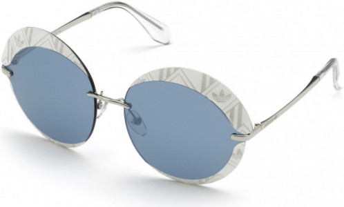 adidas Originals OR0019 Sunglasses, 24C - White/other / Smoke Mirror Lenses