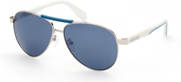 adidas Originals OR0063 Sunglasses, 16X - Shiny Palladium / Blue Mirror