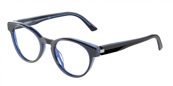 Starck Eyes SH3082 Eyeglasses, 0002 BLUE/BLACK/BLUE (BLUE)