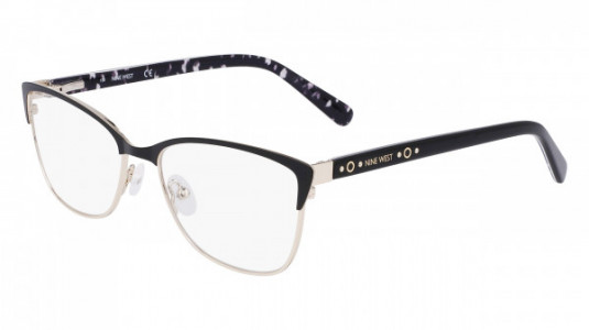 Nine West NW8011 Eyeglasses, (001) SATIN SOLID BLACK