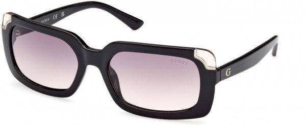 Guess GU7841 Sunglasses, 01B - Shiny Black  / Gradient Smoke