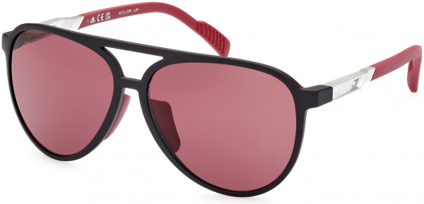adidas SP0060 Sunglasses, 02S - Matte Black / Bordeaux