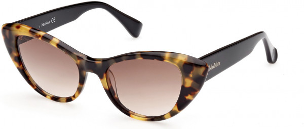 Max Mara MM0039 Logo10 Sunglasses, 53F - Shiny Tokyo Tortiose, Black / Gradient Brown