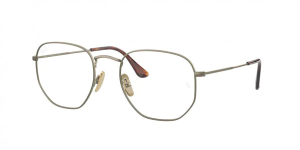 Ray-Ban Optical RX8148V HEXAGONAL Eyeglasses, 1222 HEXAGONAL DEMIGLOSS ANTIQUE GO (GOLD)