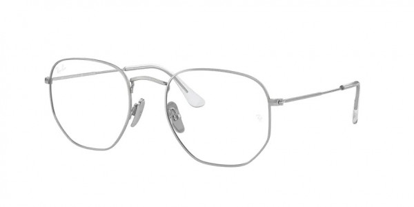 Ray-Ban Optical RX8148V HEXAGONAL Eyeglasses, 1224 HEXAGONAL SILVER (SILVER)