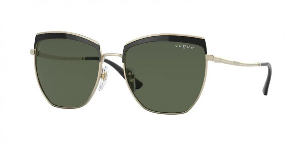Vogue VO4234S Sunglasses, 352/71 TOP BLACK/PALE GOLD DARK GREEN (BLACK)