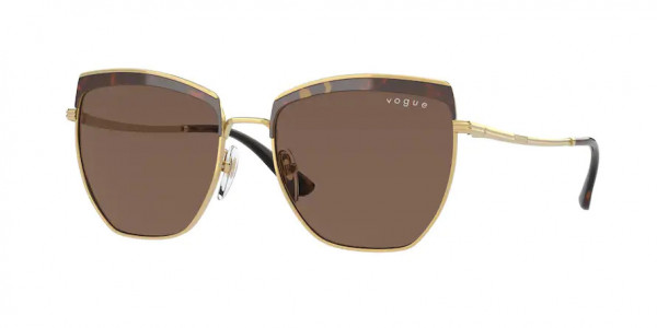 Vogue VO4234S Sunglasses, 507873 TOP HAVANA/GOLD DARK BROWN (BROWN)