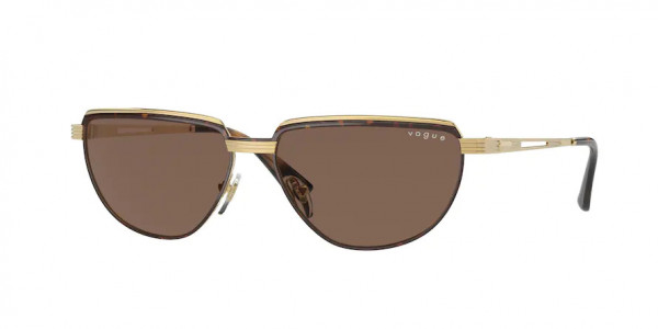 Vogue VO4235S Sunglasses, 507873 TOP HAVANA/GOLD DARK BROWN (BROWN)