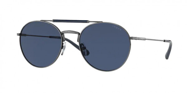 Vogue VO4240S Sunglasses, 513680 SILVER ANTIQUE DARK BLUE (SILVER)