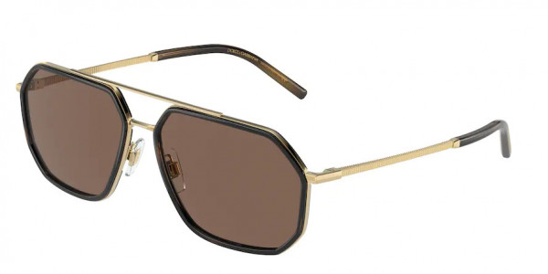 Dolce & Gabbana DG2285 Sunglasses, 02/73 GOLD/HAVANA DARK BROWN (GOLD)