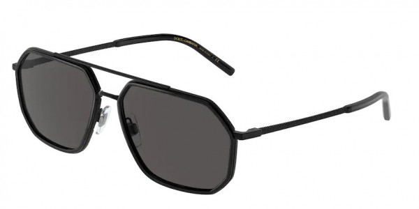 Dolce & Gabbana DG2285 Sunglasses, 110687 BLACK MATTE/BLACK DARK GREY (BLACK)