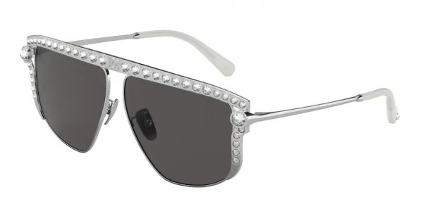 Dolce & Gabbana DG2281B Sunglasses, 05/87 SILVER DARK GREY (SILVER)