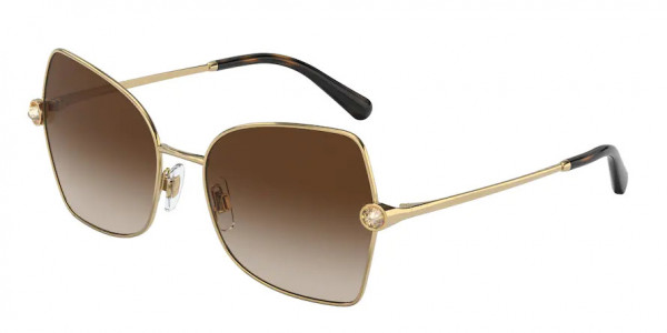 Dolce & Gabbana DG2284B Sunglasses, 02/13 GOLD GRADIENT BROWN (GOLD)