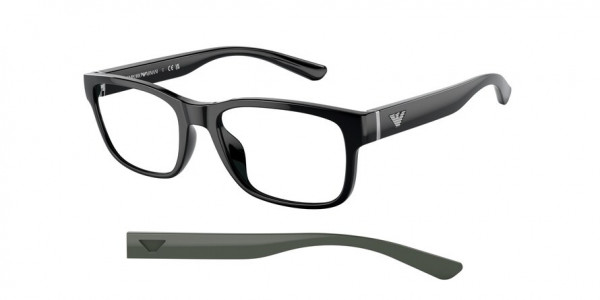 Emporio Armani EA3201U Eyeglasses, 5017 SHINY BLACK (BLACK)