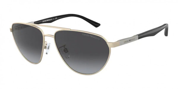 Emporio Armani EA2125 Sunglasses, 30028G MATTE PALE GOLD GRADIENT GREY (GOLD)