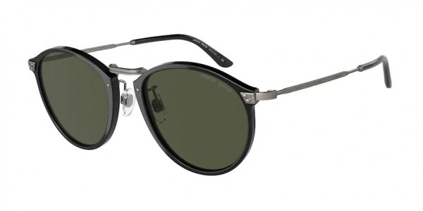 Giorgio Armani AR 318SM Sunglasses, 500131 BLACK GREEN (BLACK)
