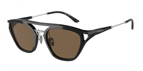 Giorgio Armani AR8158 Sunglasses, 500173 BLACK DARK BROWN (BLACK)