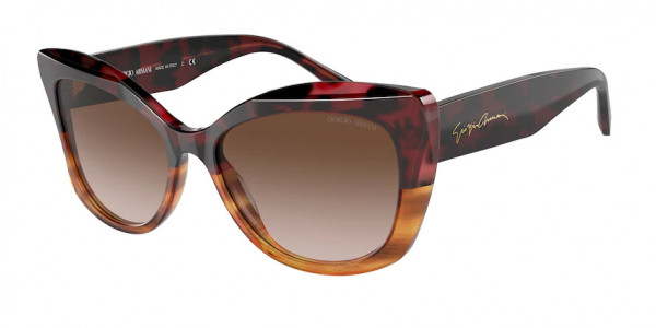 Giorgio Armani AR8161 Sunglasses, 593113 RED HAVANA/STRIPED BROWN GRADI (RED)
