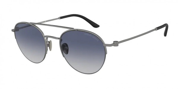 Giorgio Armani AR6136 Sunglasses, 30034L MATTE GUNMETAL GRADIENT BLUE (GREY)