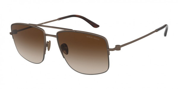 Giorgio Armani AR6137 Sunglasses, 300413 MATTE BRONZE GRADIENT BROWN (COPPER)