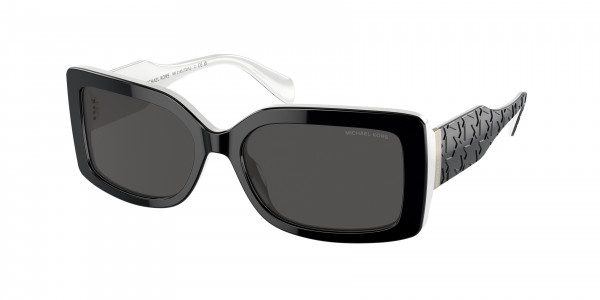 Michael Kors MK2165 CORFU Sunglasses, 392087 CORFU BLACK / WHITE DARK GREY (BLACK)