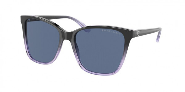 Ralph Lauren RL8201 Sunglasses, 602180 SHINY GRAD BLACK/ TRANSP BLUE (BLACK)