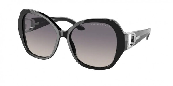 Ralph Lauren RL8202B Sunglasses, 5001V6 SHINY BLACK GRADIENT DARK PURP (BLACK)
