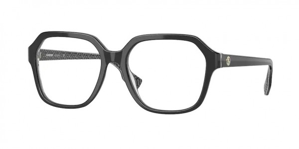 Burberry BE2358 ISABELLA Eyeglasses, 3977 ISABELLA BLACK/PRINT TB/CRYSTA (BLACK)