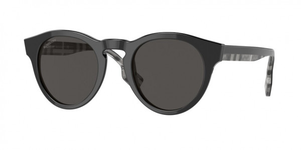 Burberry BE4359F REID Sunglasses, 399687 REID BLACK DARK GREY (BLACK)