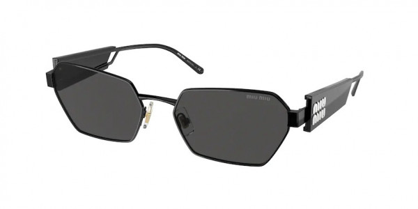 Miu Miu MU 53WS Sunglasses, 1AB5S0 BLACK DARK GREY (BLACK)