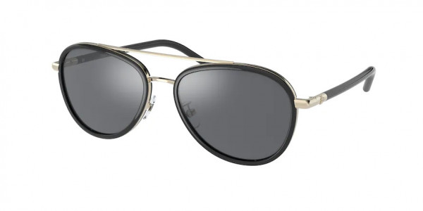 Tory Burch TY6089 Sunglasses, 33056V BLACK DARK GREY FLASH MIRROR (BLACK)