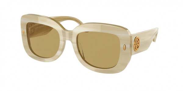 Tory Burch TY7170U Sunglasses, 189073 IVORY HORN SOLID BROWN (WHITE)