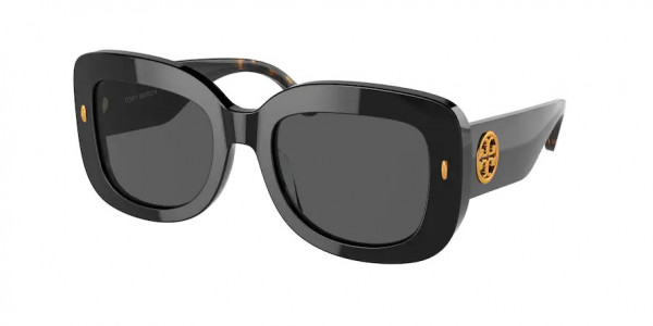 Tory Burch TY7170U Sunglasses, 190387 BLACK SOLID GREY (BLACK)