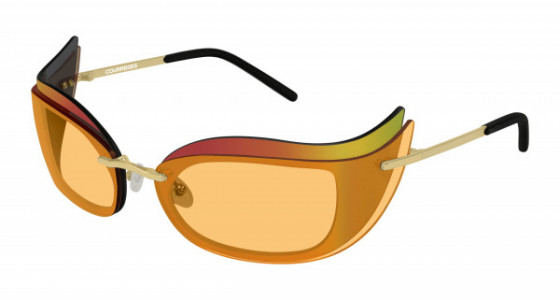 Courrèges CL1903 Sunglasses, 003 - GOLD with ORANGE lenses