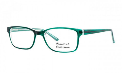 Practical Chloe Eyeglasses, Green/Crystal