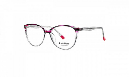 Lido West Palm Eyeglasses, Red Stripe