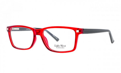 Lido West Sunset Eyeglasses, Red Black