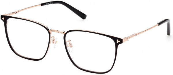 Bally BY5058-D Eyeglasses, 002 - Shiny Rose Gold Front & Temples, Titanium, Black Tip