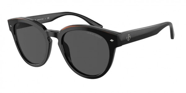 Giorgio Armani AR8164F Sunglasses, 500187 BLACK/BROWN DARK GREY (BLACK)