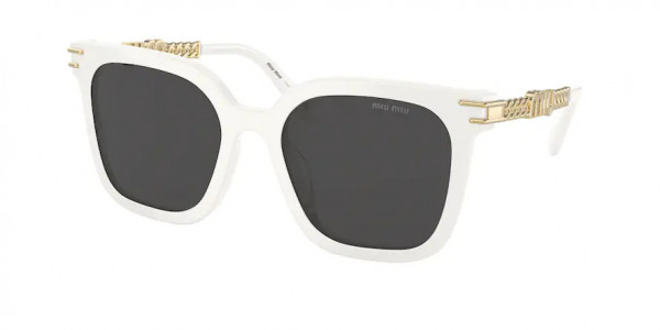Miu Miu MU 13WS Sunglasses, 1425S0 WHITE DARK GREY (WHITE)