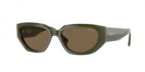 Vogue VO5438S Sunglasses, 291473 HUNTER GREEN DARK BROWN (GREEN)