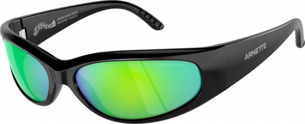 Arnette AN4302 CATFISH Sunglasses, 2949F2 CATFISH BLACK RECYCLED GREEN M (BLACK)