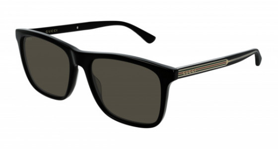 Gucci GG0381SN Sunglasses, 007 - BLACK with GREY polarized lenses