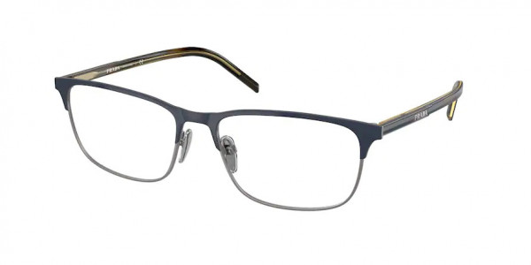 Prada PR 66YV Eyeglasses, 02N1O1 MATTE BALTIC/GUNMETAL (BLUE)