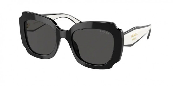 Prada PR 16YSF Sunglasses, 09Q5S0 BLACK DARK GREY (BLACK)